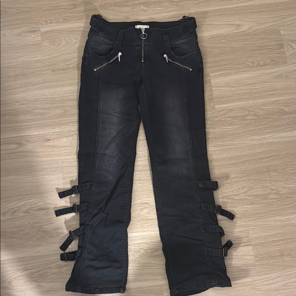BDG Black Women Jeans with Strap Details